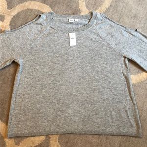 GAP NWT Grey Cold Shoulder lightweight sweater
